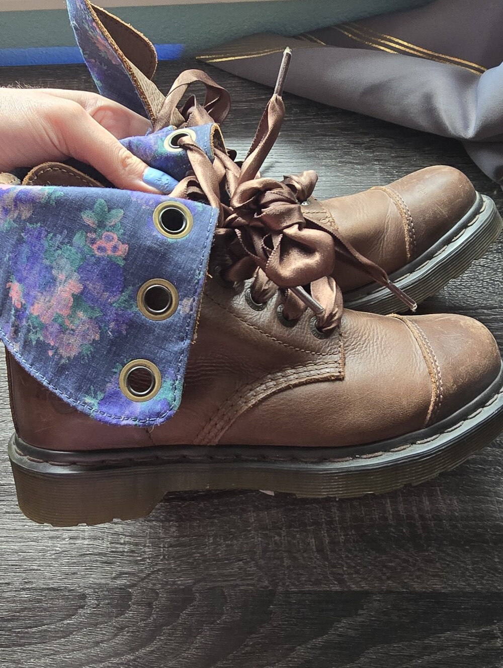 Dr. Martens AIMILIE Floral Brown Boots